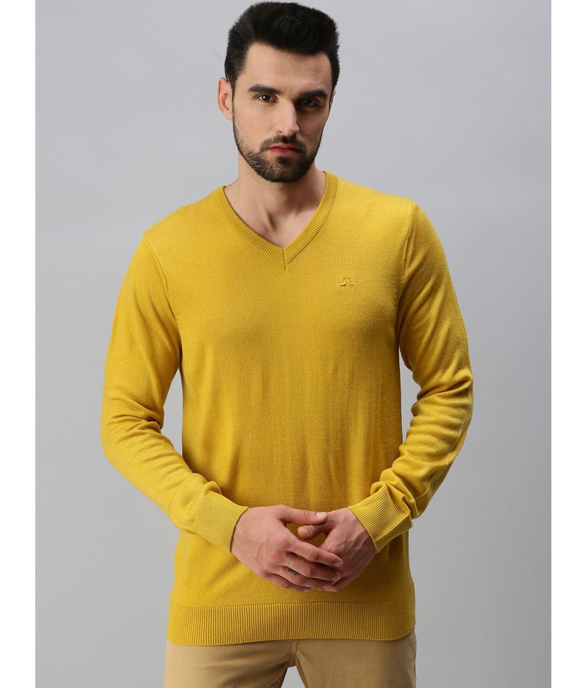     			98 Degree North - Yellow Acrylic Men's Pullover Sweater ( Pack of 1 )