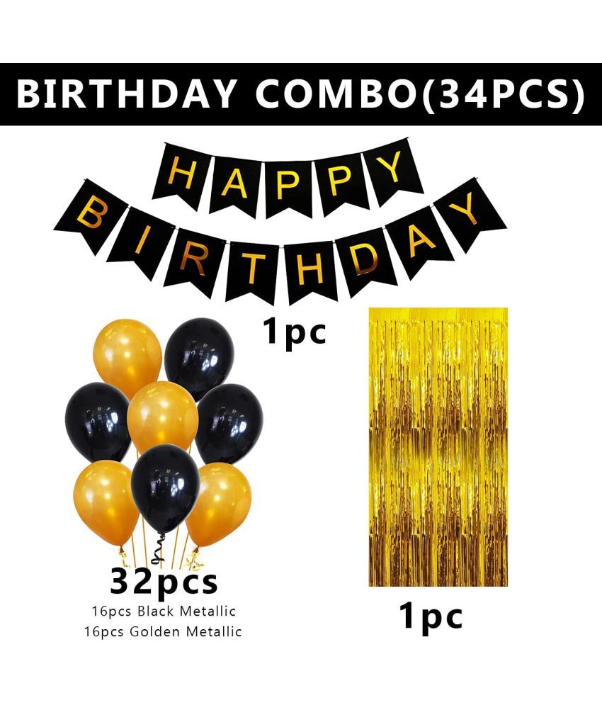 CuteSo Happy Birthday Decoration Items Kit Combo Set 1st 2nd 3rd