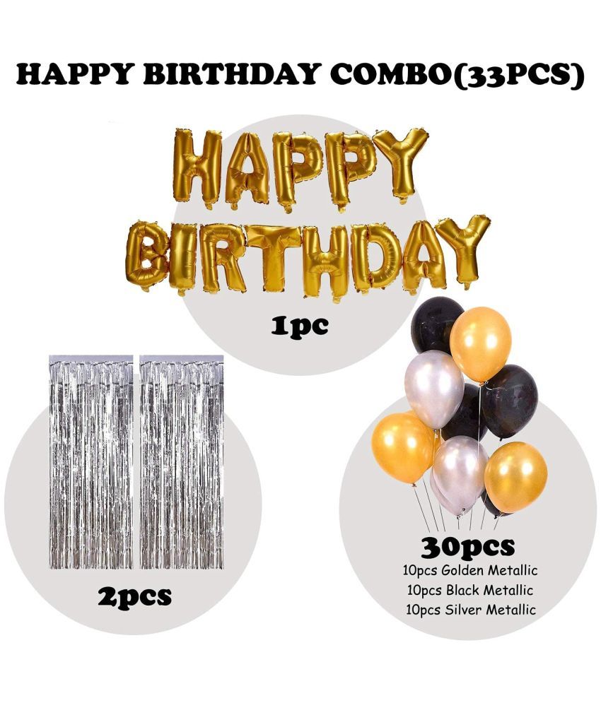 CuteSo Happy Birthday Decoration Items Kit Combo Set 1st 2nd 3rd