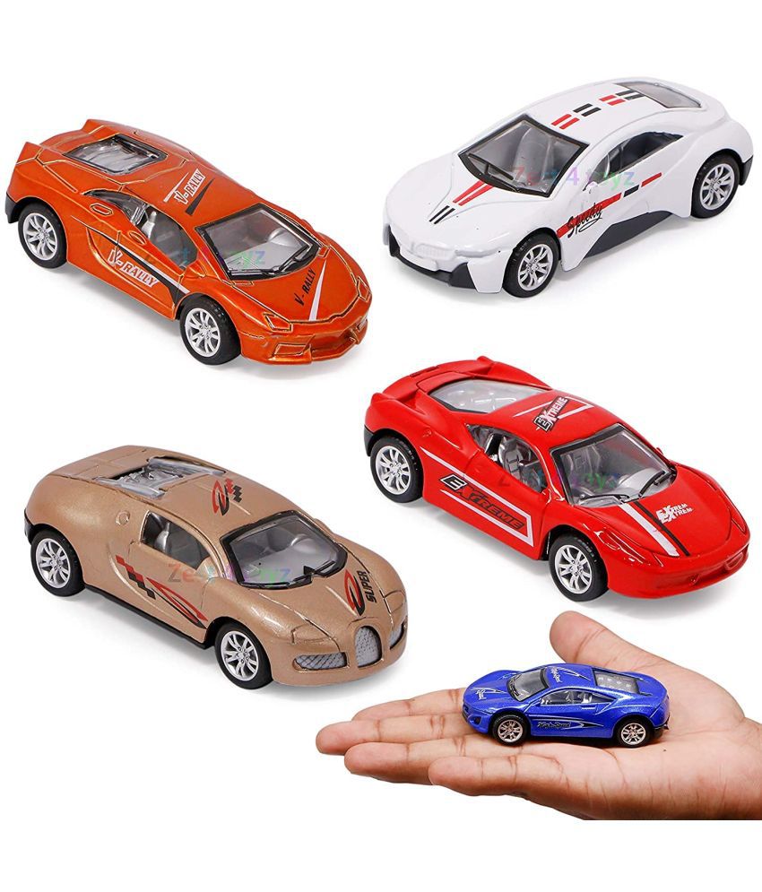     			Friction City Cars Cars ||Die Cast Metal|| Multi Colour || Pack of 5 Mini Cars|| 1:64 Scale Ratio(set of 5) (Assorted colour and Print)