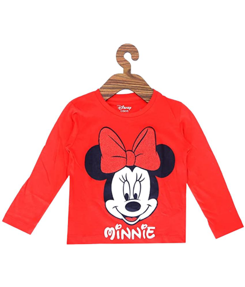 ICABLE Disney Girls Pure Cotton Full Sleeves Cute Printed T-Shirts