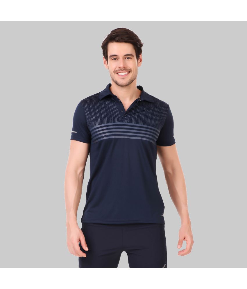     			Vector X - Navy Polyester Regular Fit Men's Sports Polo T-Shirt ( Pack of 1 )