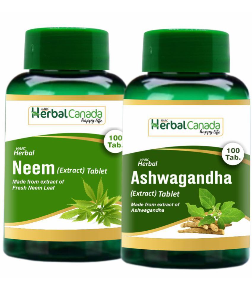     			Herbal Canada Neem+Ashwagandha(100Tablets) Tablet 2 no.s Pack Of 2