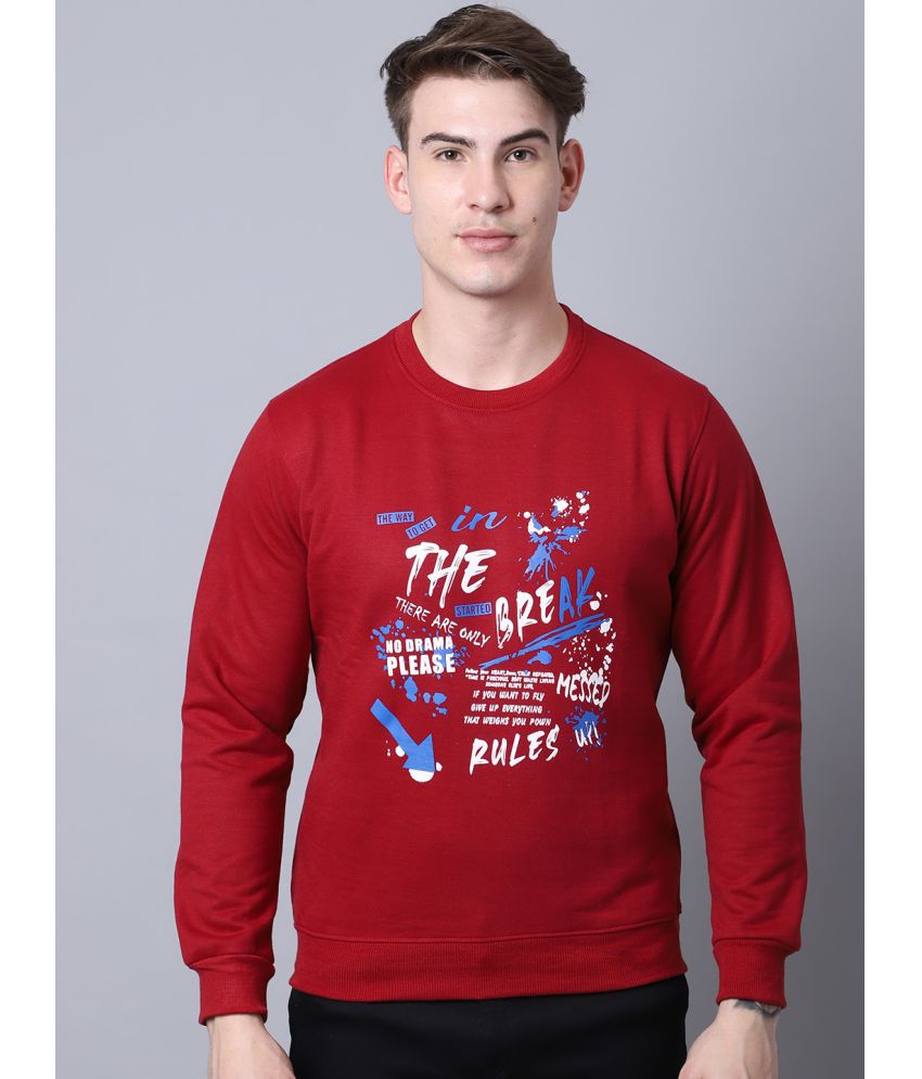     			OBAAN - Red Fleece Regular Fit Men's Sweatshirt ( Pack of 1 )