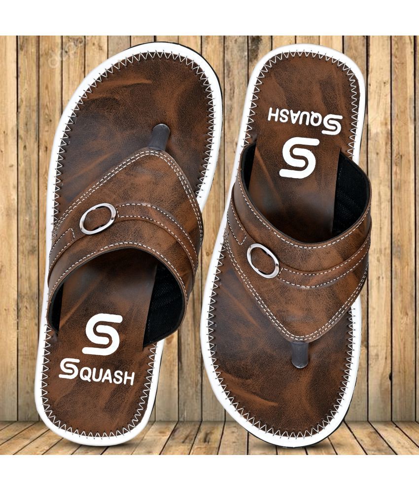     			Squash - Brown Men's Thong Flip Flop