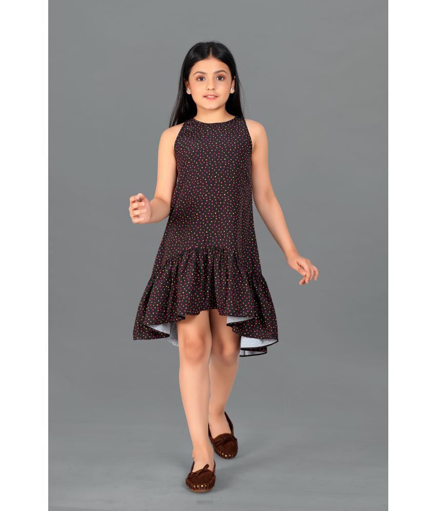     			Fashion Dream - Black Polyester Blend Girls Asymmetric Dress ( Pack of 1 )