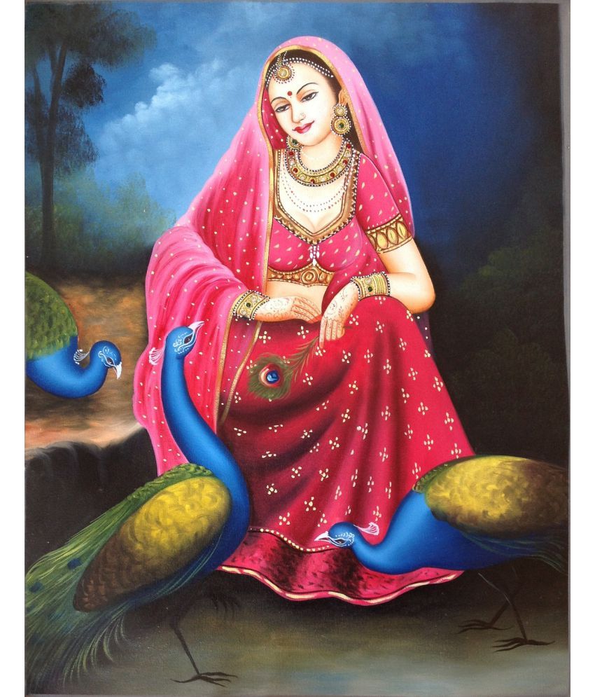     			Asmi Collection Self Adhesive Vinyl Rajasthani Lady Wall Sticker ( 78 x 60 cms )