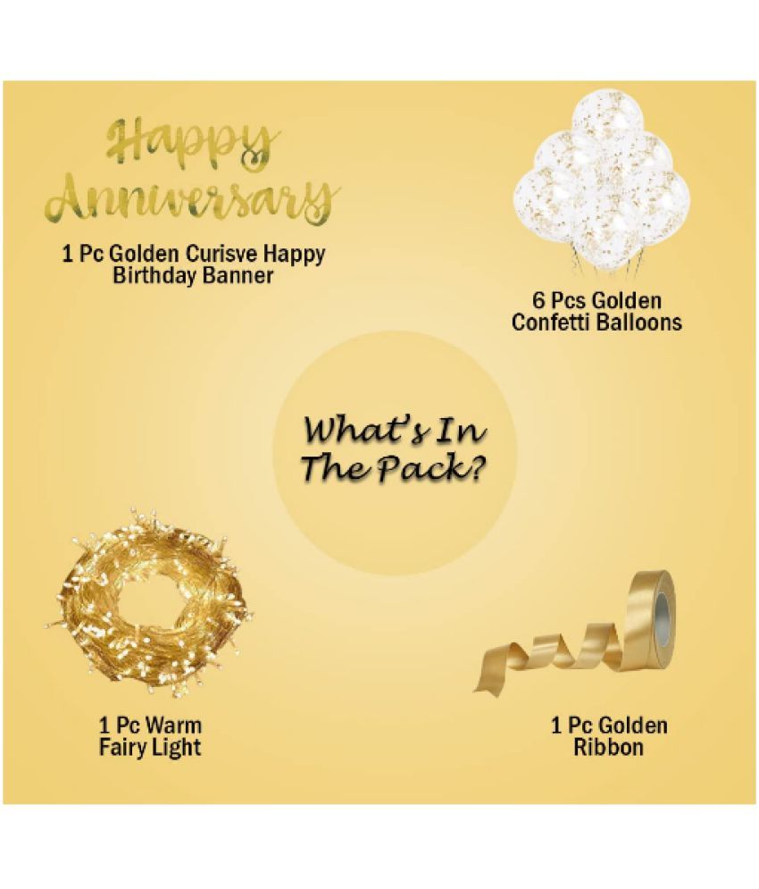 Blooms Mall Golden Anniversary Decoration Items like Happy Anniversary