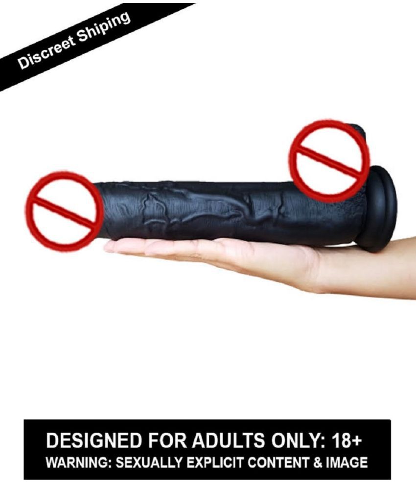     			REALISTIC 12 INCH PREMIUM SILICON BLACK  DILDO WITH PERFECT SUCTION CUP & BIG BALLS BY  KamYog