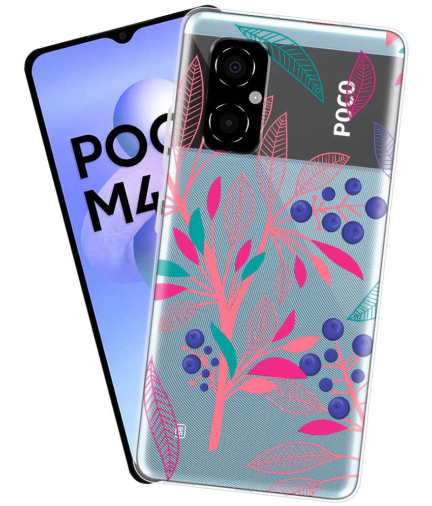     			NBOX - Multicolor Silicon Printed Back Cover Compatible For Poco M4 5G ( Pack of 1 )