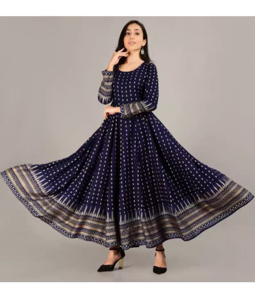 SIPET - Blue Rayon Women's Anarkali Kurti ( Pack of 1 ) - Buy SIPET - Blue  Rayon Women's Anarkali Kurti ( Pack of 1 ) Online at Best Prices in India  on Snapdeal