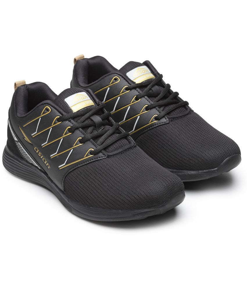 ASIAN - BATTLE-12 Black Men's Sports Running Shoes
