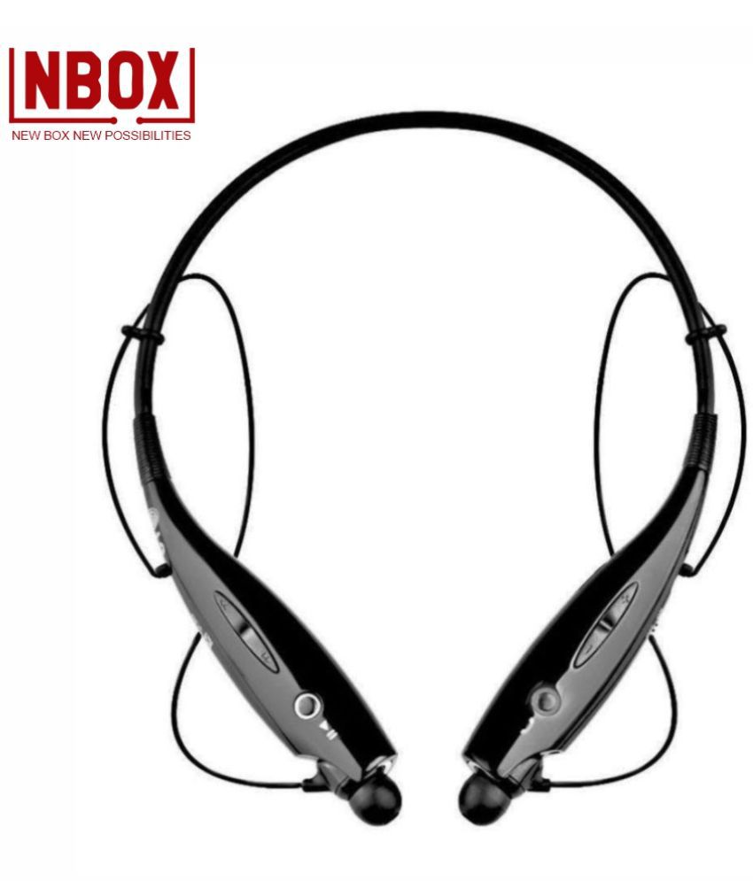 NBOX HBS 730 In Ear Bluetooth Neckband Upto 4 Hours Playback(Splash & Sweat Proof) Passive noise cancellation -Bluetooth Headphone/ Earphone Black