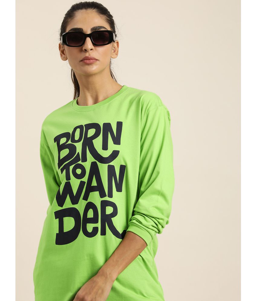     			Dillinger - Green Cotton Loose Fit Women's T-Shirt ( Pack of 1 )