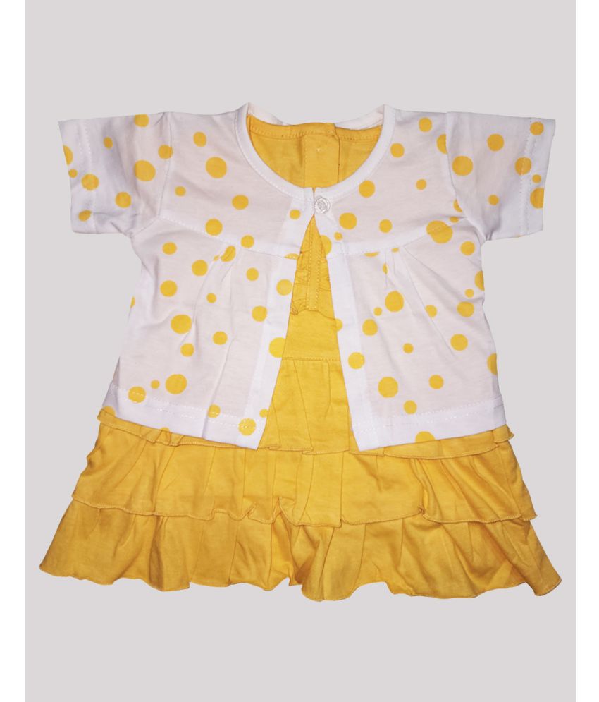     			INFANT - Yellow Cotton Baby Girl Frock ( Pack of 1 )