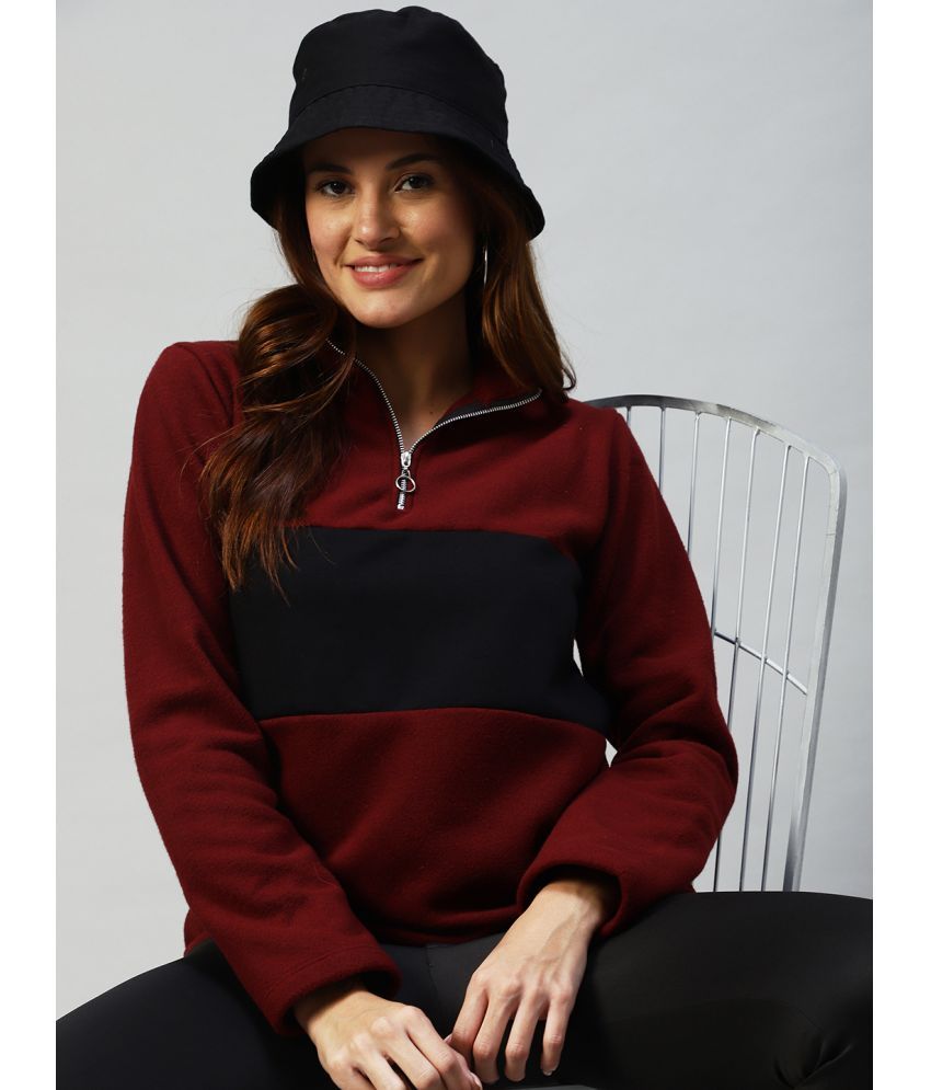     			Rigo Fleece Red Zippered Sweatshirt