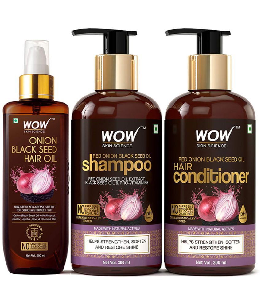     			WOW Skin Science Onion Black Seed Oil Ultimate Hair Care Kit (Shampoo + Hair Conditioner + Hair Oil)