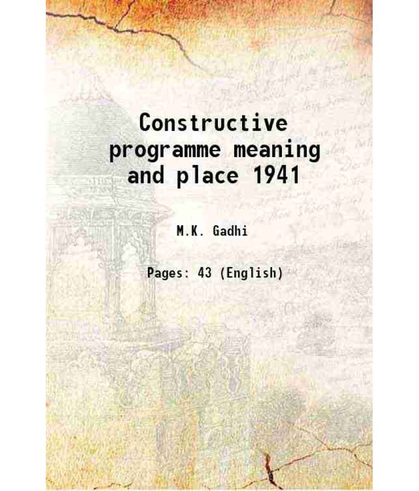     			Constructive programme meaning and place 1941 1941 [Hardcover]