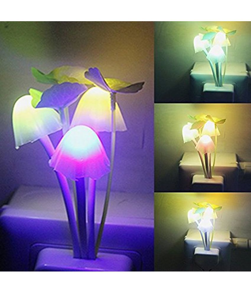     			Gatih Mushroom Lamp Automatic Sensor Light Multi-Color Changing Best Night Avatar LED Bulbs, Pack of 1