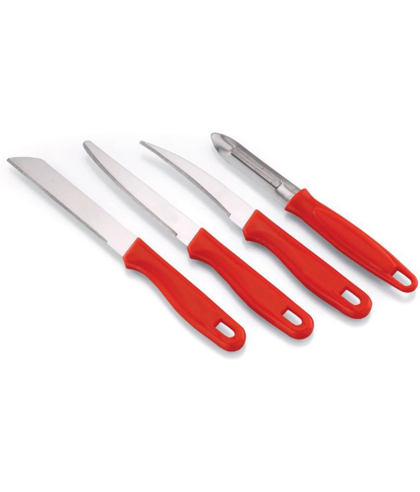     			KVG - Red Stainless Steel Utility Knife Blade Length 4 cm ( Pack of 4 )