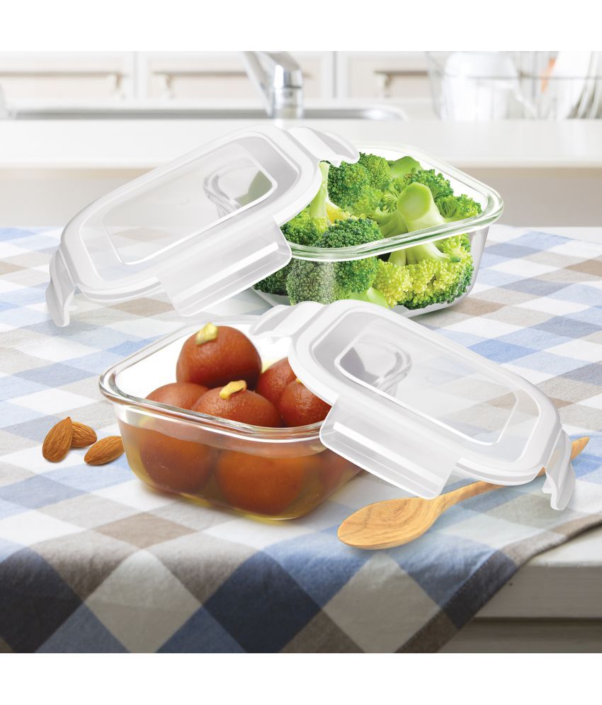 Treo By Milton Store Fresh Square Glass Storage Container, Set of 2