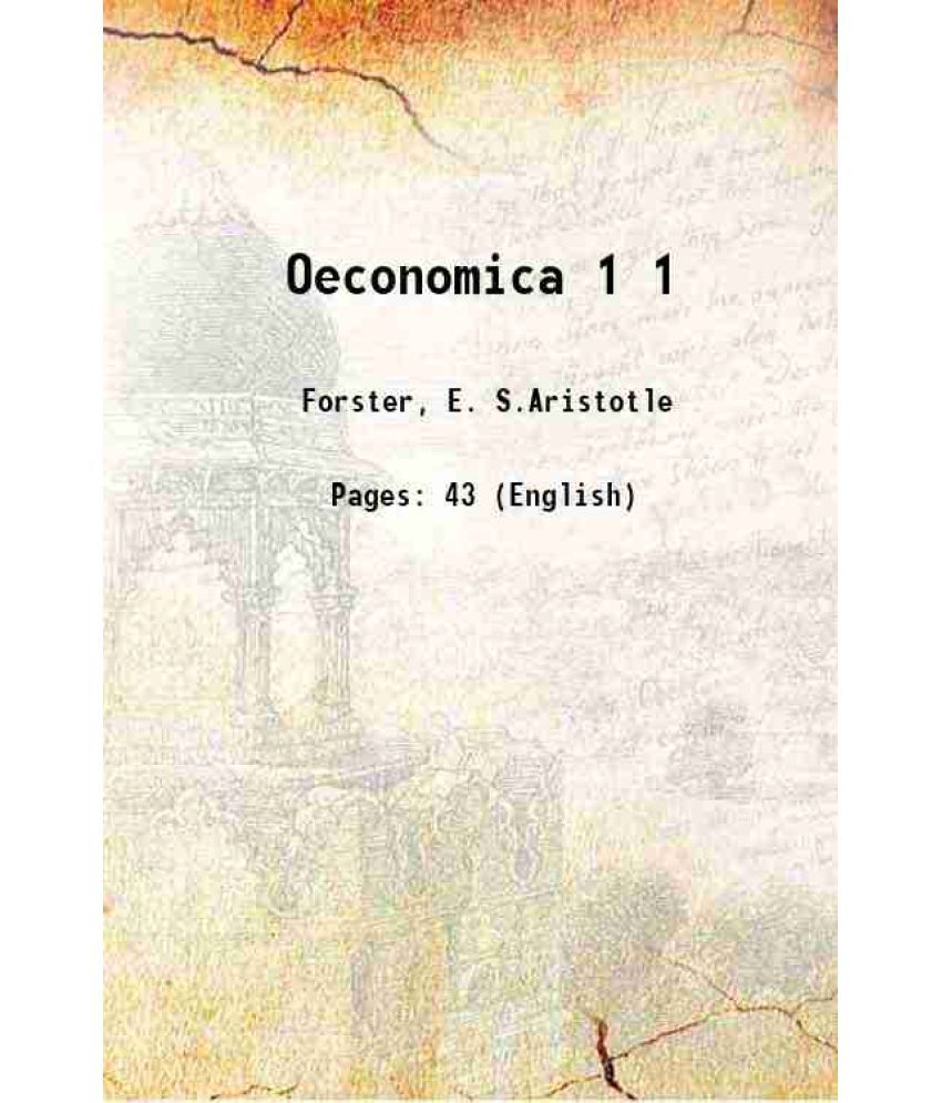     			Oeconomica Volume 1 1920 [Hardcover]