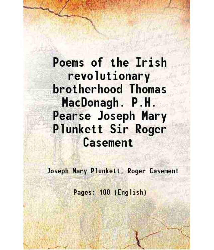    			Poems of the Irish revolutionary brotherhood 1916 [Hardcover]