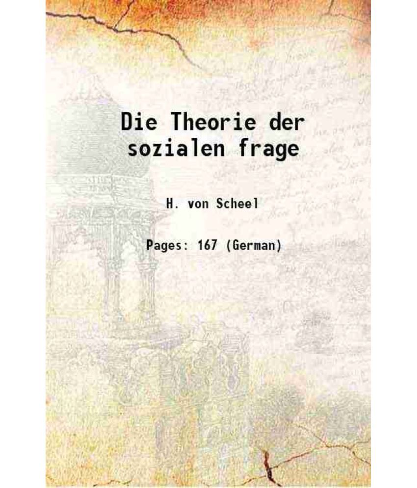     			Die Theorie der sozialen frage 1871 [Hardcover]