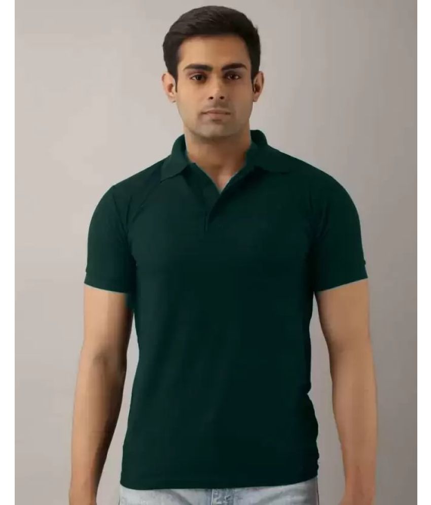     			SKYRISE - Dark Green Cotton Blend Slim Fit Men's Polo T Shirt ( Pack of 1 )