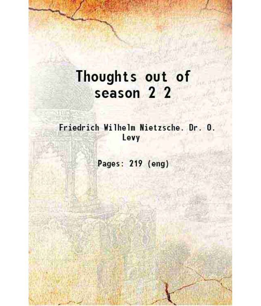     			Thoughts out of season Volume 2 1910 [Hardcover]