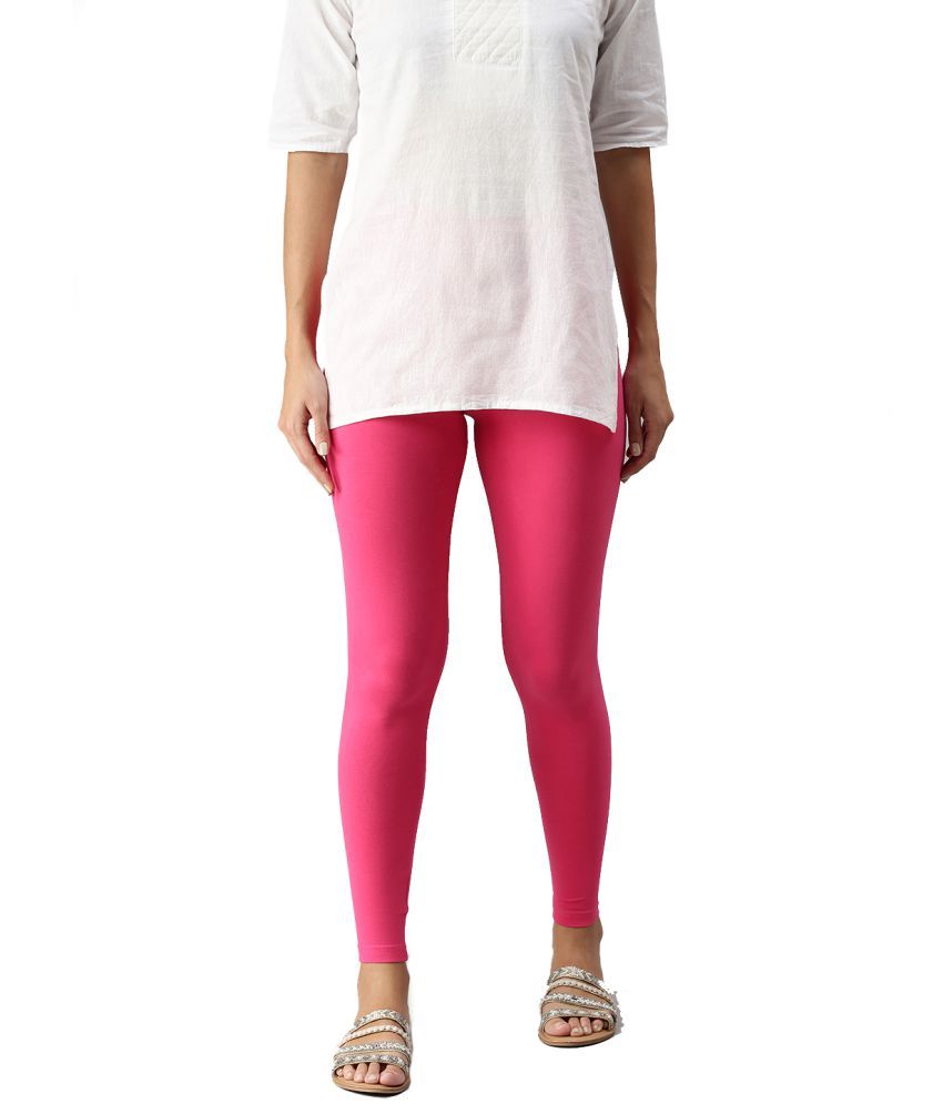     			De Moza - Pink Cotton Women's Leggings ( Pack of 1 )