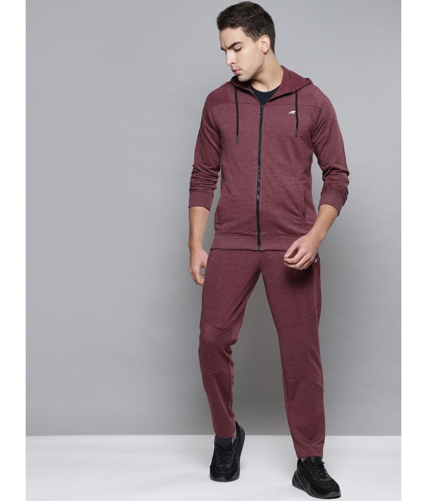     			Alcis - Maroon Cotton Regular Fit Self Design Men's Sports Tracksuit ( Pack of 1 )