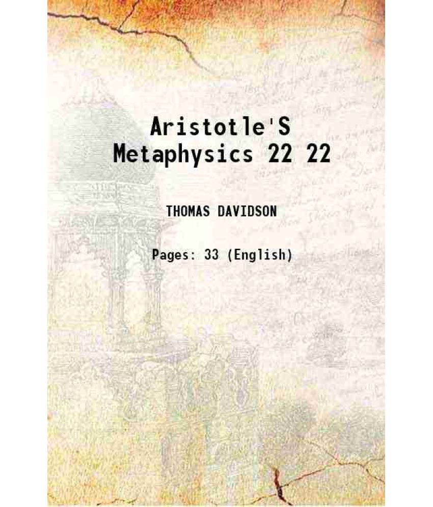     			Aristotle'S Metaphysics Volume 22 1892