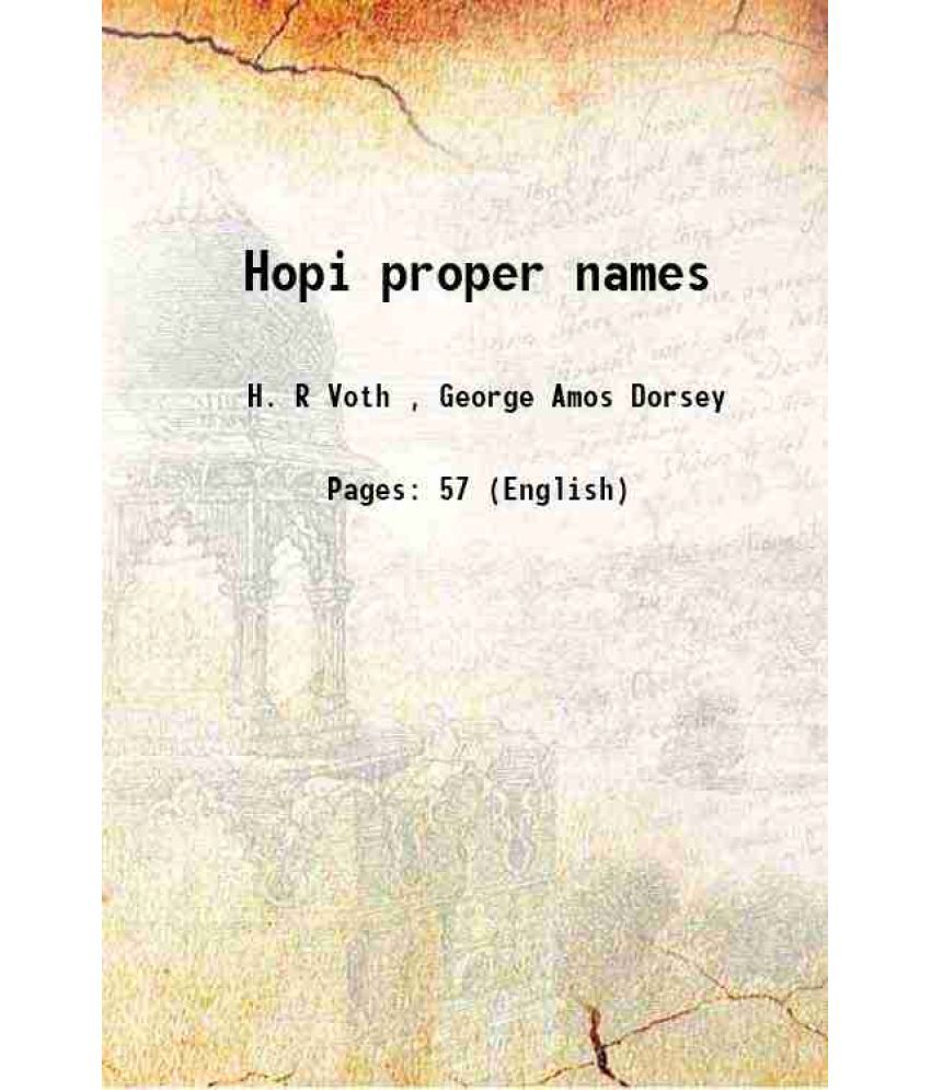     			Hopi proper names 1905