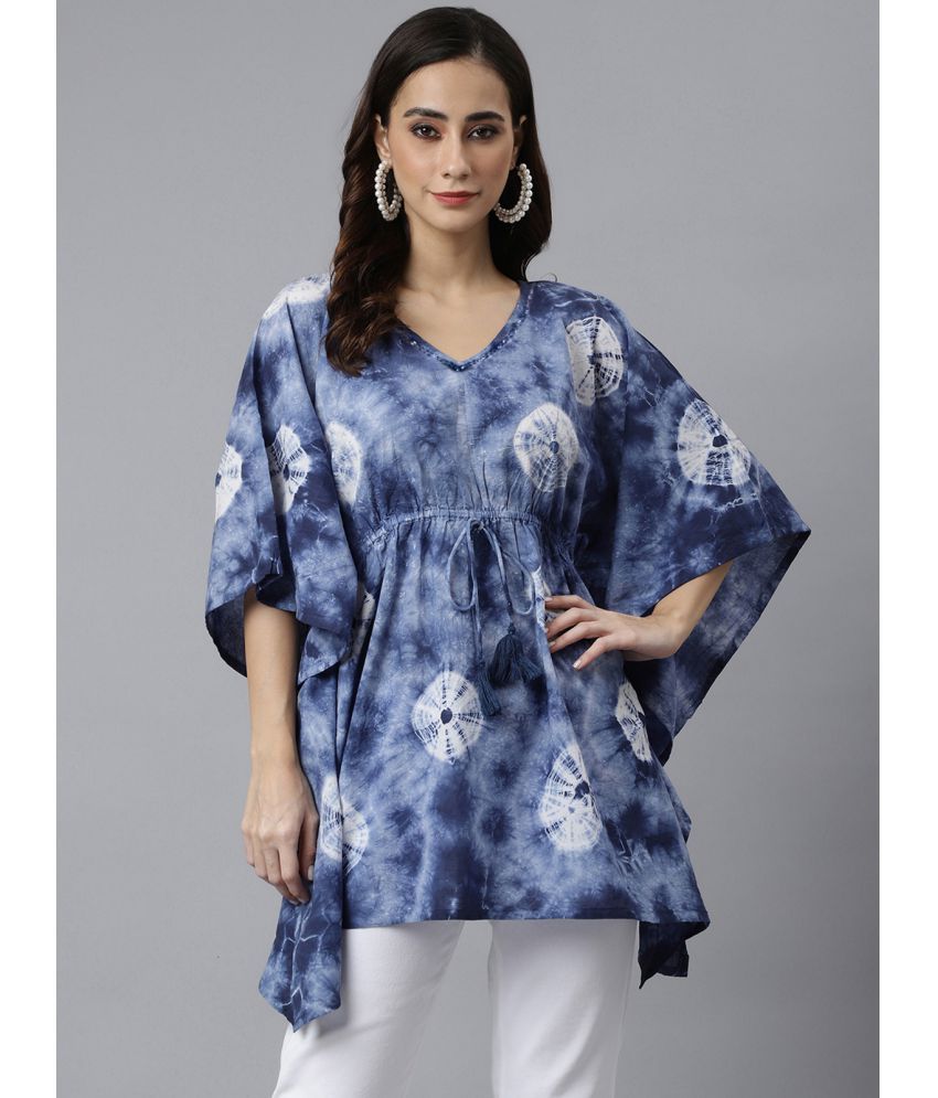     			Janasya - Navy Blue Cotton Women's Kaftan ( Pack of 1 )