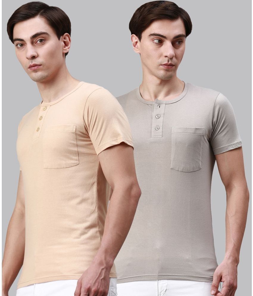     			Lux Cozi - Multicolor Cotton Regular Fit Men's T-Shirt ( Pack of 2 )