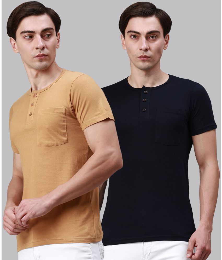     			Lux Cozi - Multicolor Cotton Regular Fit Men's T-Shirt ( Pack of 2 )