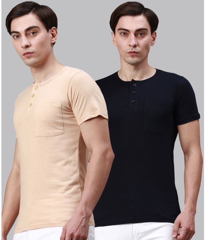     			Lux Cozi - Multicolor Cotton Regular Fit Men's T-Shirt ( Pack of 2 )