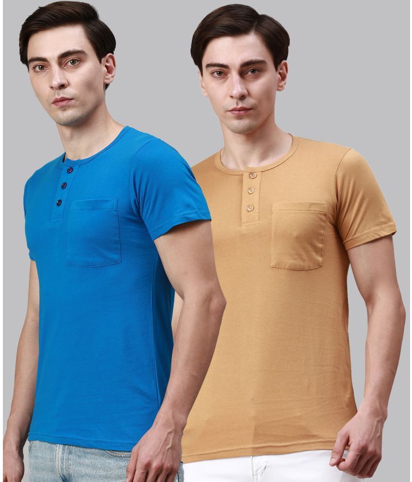     			Lux Cozi - Multicolor Cotton Regular Fit Men's T-Shirt ( Pack of 2 )