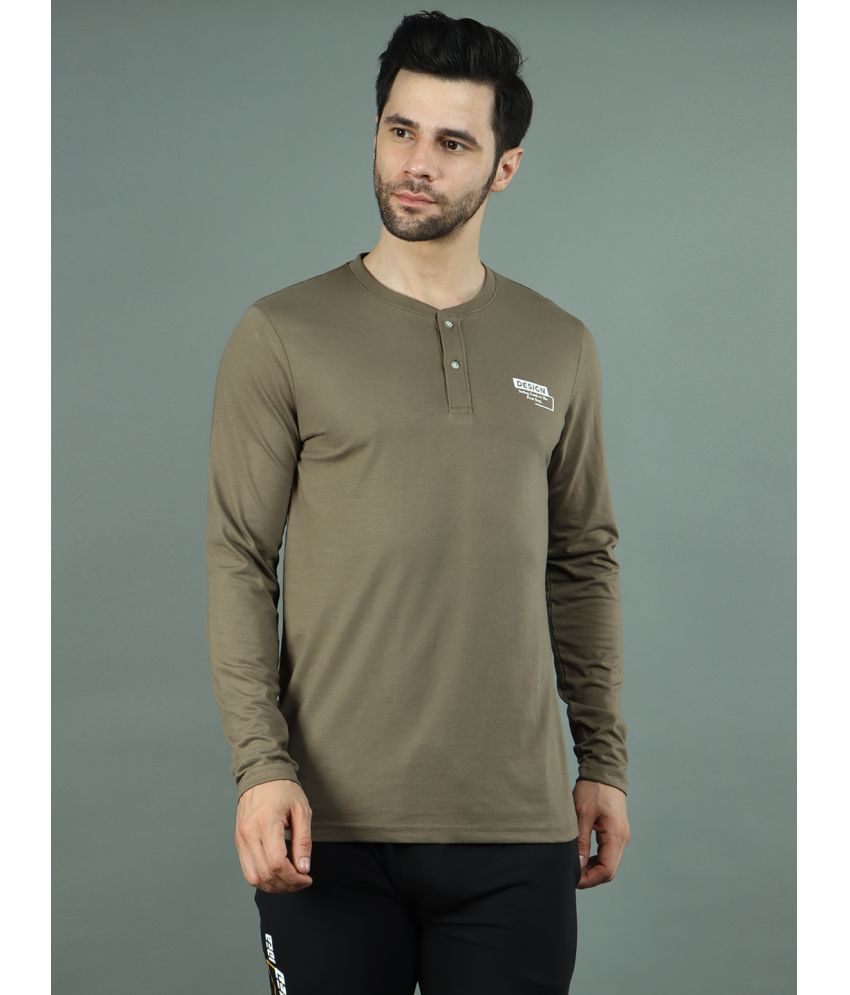     			NEXGEN  CLUB - Olive Cotton Blend Regular Fit Men's T-Shirt ( Pack of 1 )
