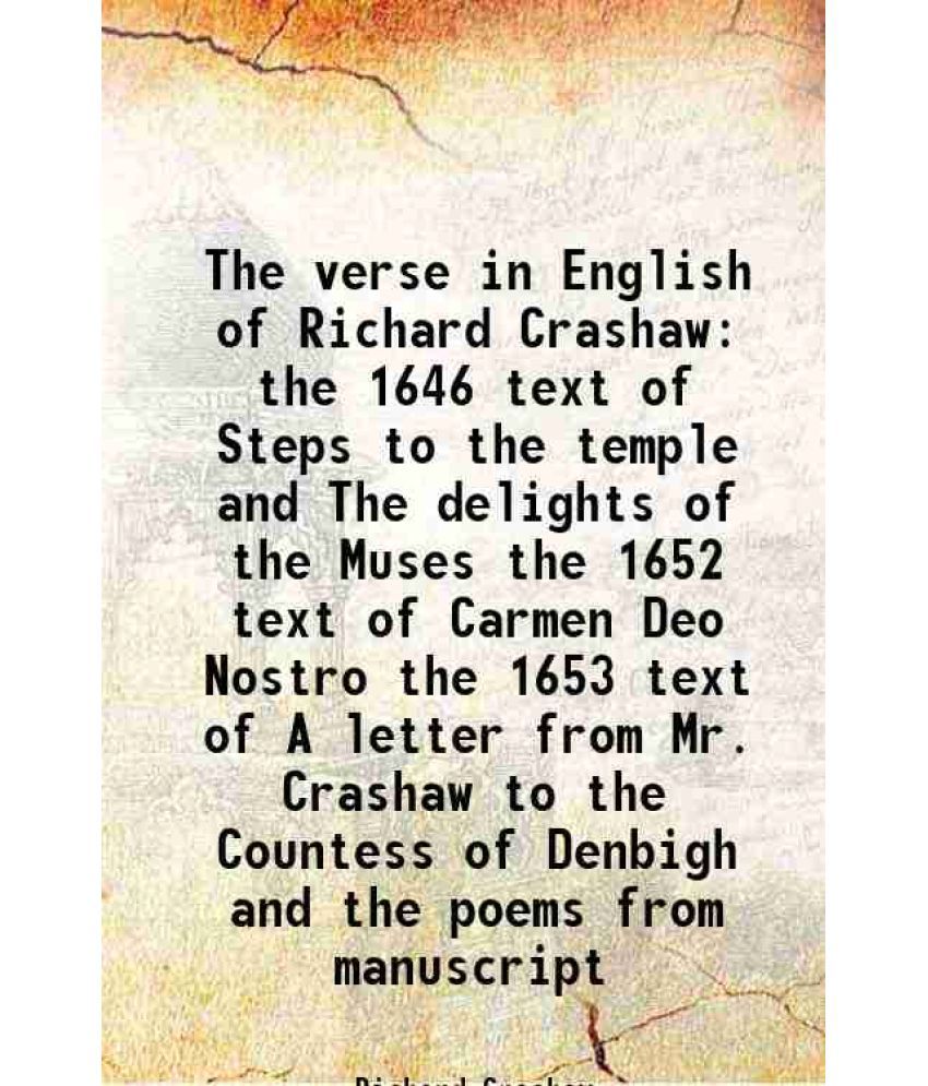     			The verse in English of Richard Crashaw 1949