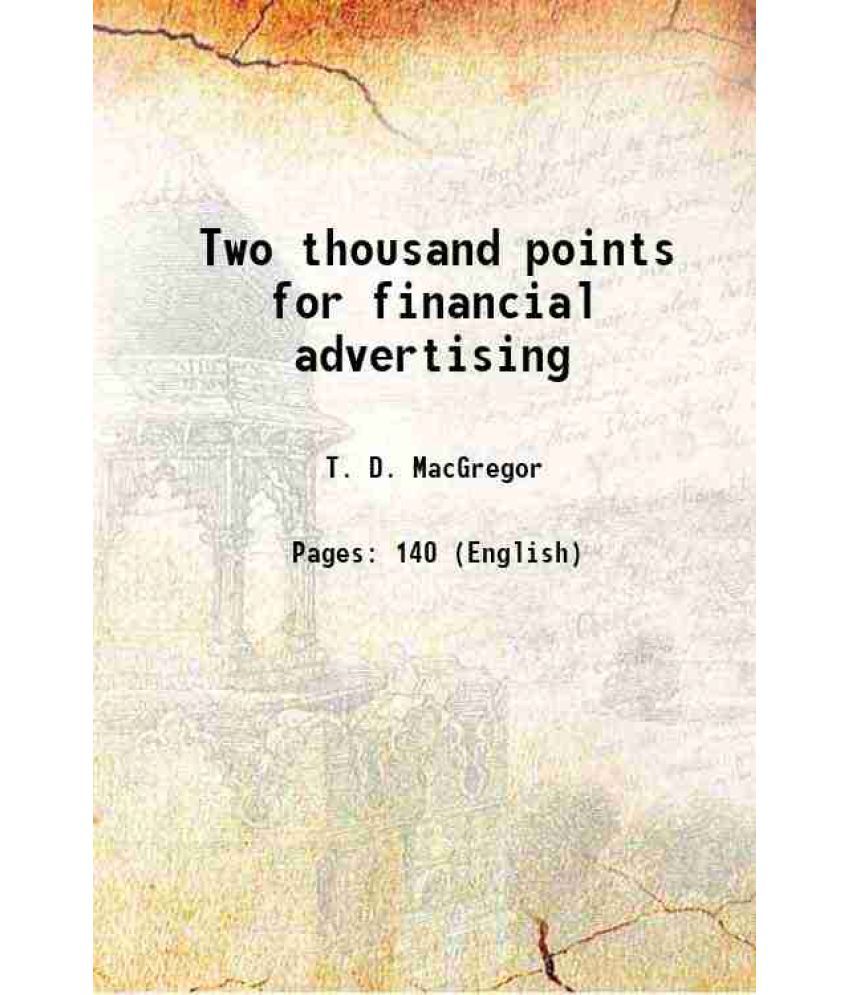     			Two thousand points for financial advertising 1912
