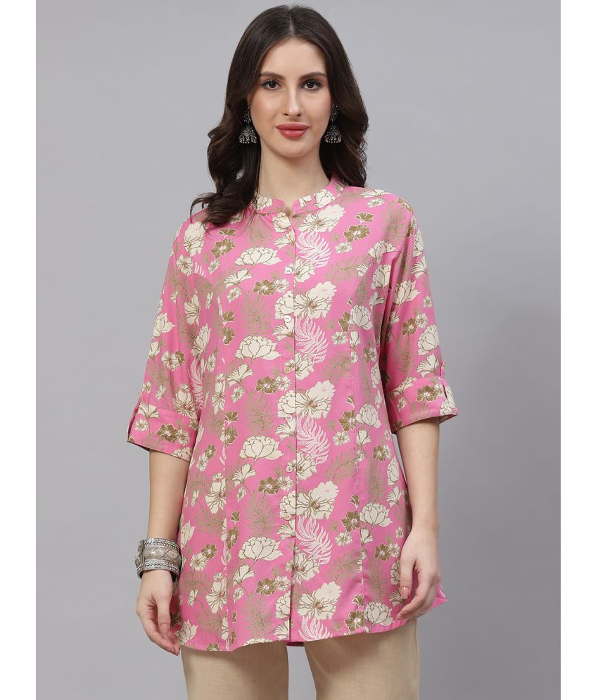     			Divena - Pink Rayon Women's Ethnic A-Line Top ( Pack of 1 )