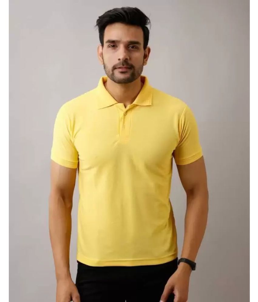     			SKYRISE - Yellow Cotton Blend Slim Fit Men's Polo T Shirt ( Pack of 1 )