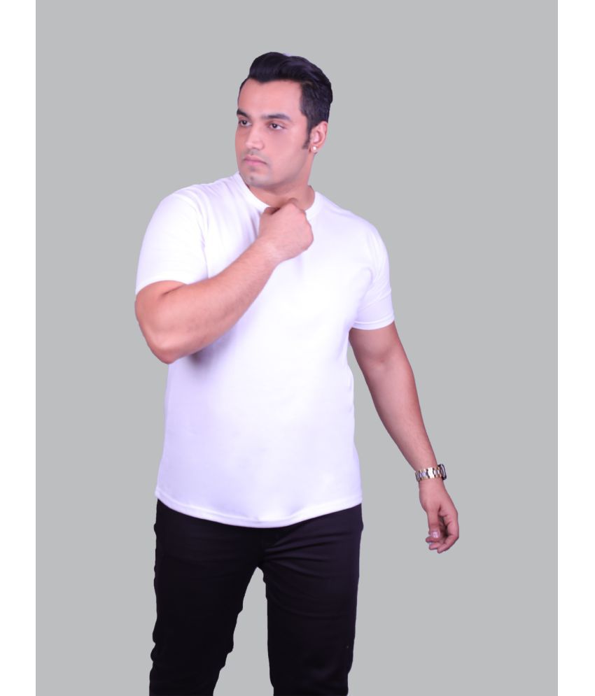     			Xmex - White Cotton Blend Regular Fit Men's T-Shirt ( Pack of 1 )