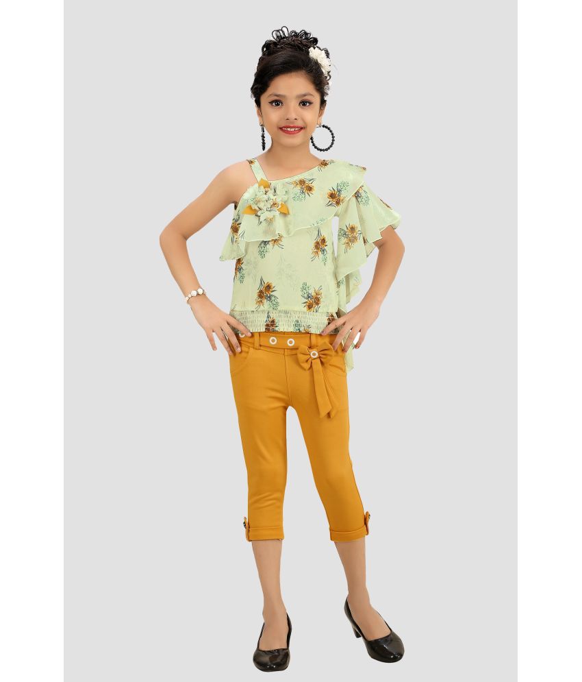     			Arshia Fashions - Yellow Polyester Girls Top With Capris ( Pack of 1 )