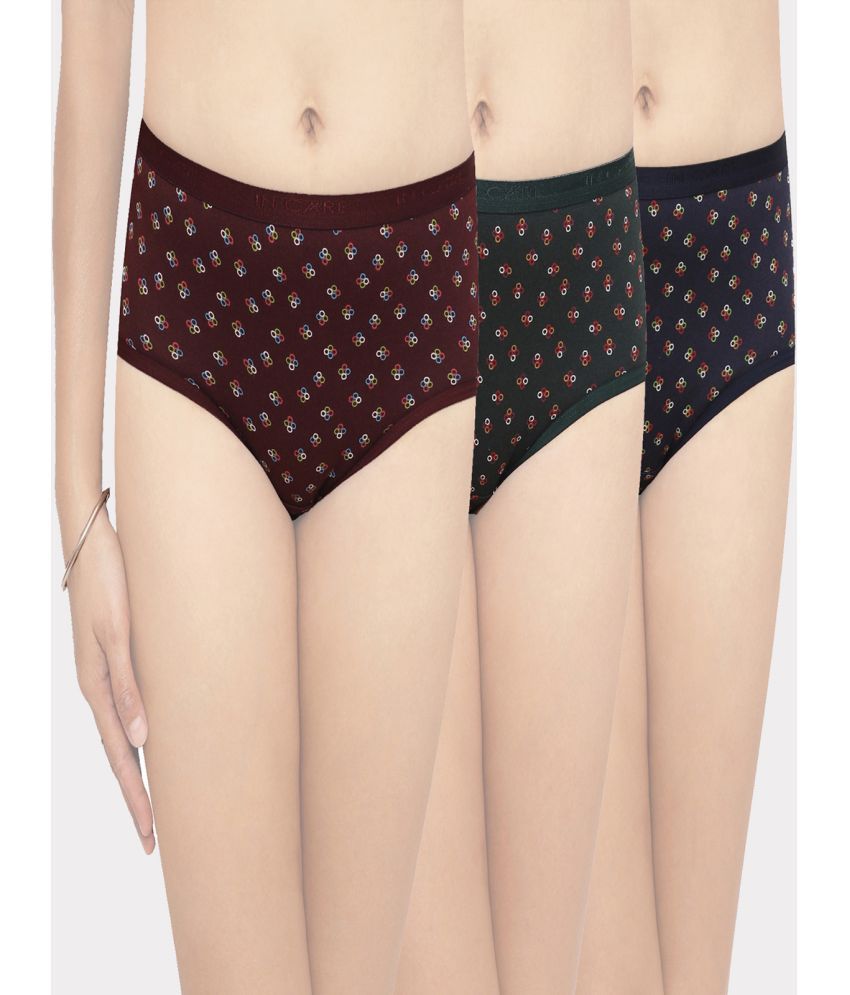     			IN CARE LINGERIE - Multi Color Cotton Printed Women's Hipster ( Pack of 3 )