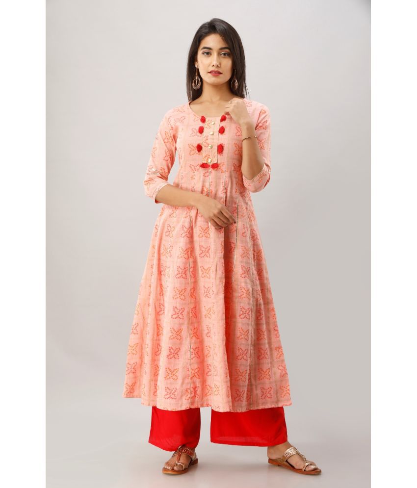 PIOUS LIBAS Multicoloured Cotton Blend Anarkali Kurti  Single  Buy PIOUS  LIBAS Multicoloured Cotton Blend Anarkali Kurti  Single Online at Best  Prices in India on Snapdeal