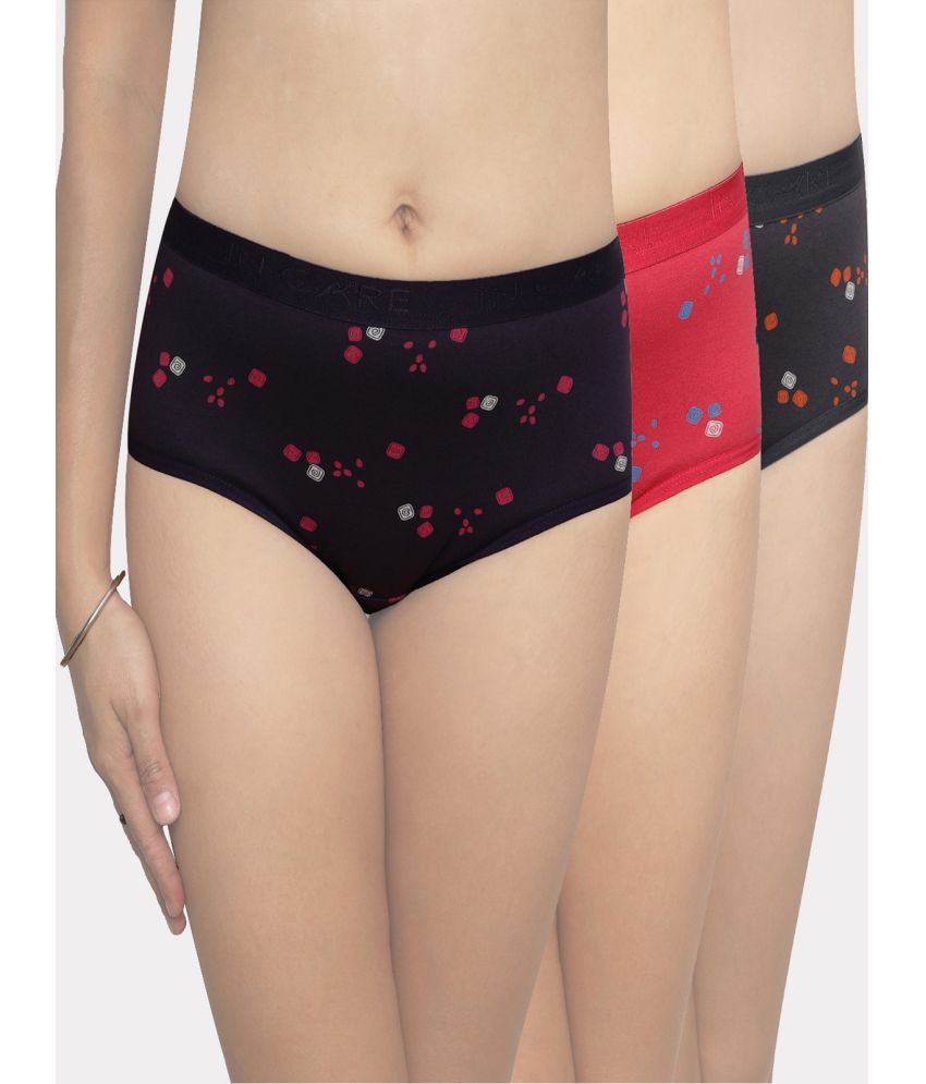     			IN CARE LINGERIE - Multi Color Cotton Printed Women's Hipster ( Pack of 3 )