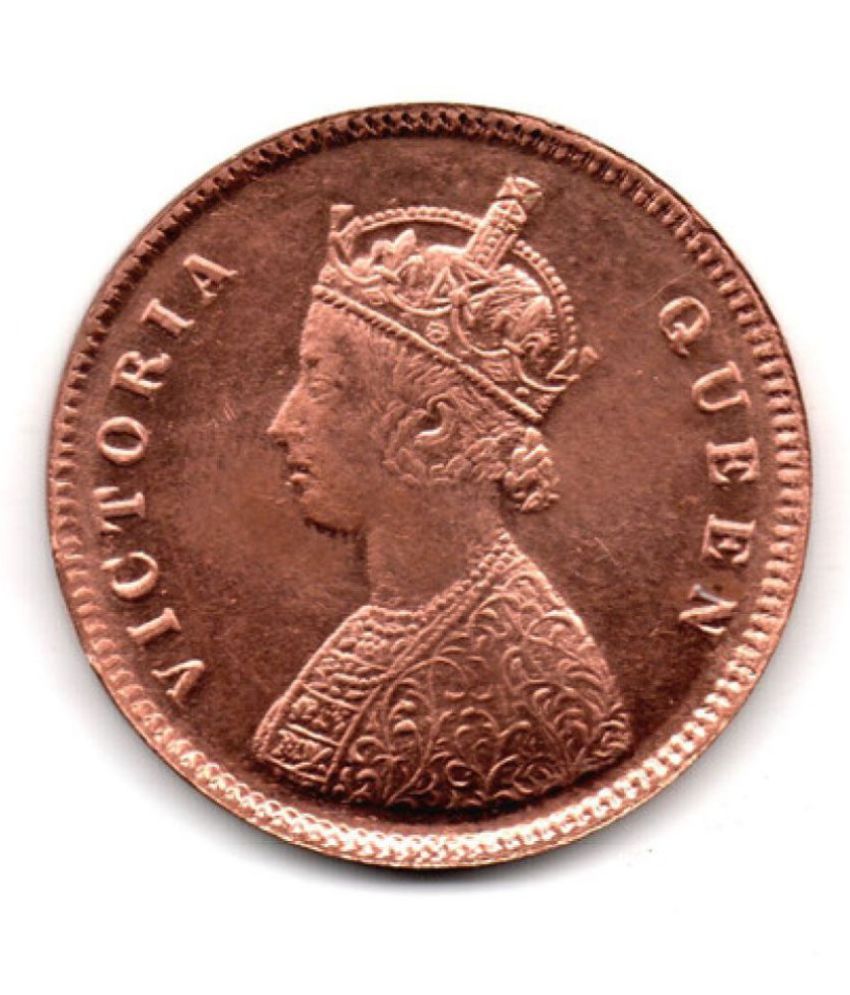     			Nisara Collectibles - 1875 Victoria Half anna 1 Numismatic Coins